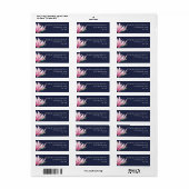 Roze Magnolia Bloem in bloei | Blauwe bruiloft Etiket (Full Sheet)