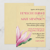 Roze Magnolia Bloem | papier bruiloft Kaart (Voorkant / Achterkant)