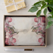 Roze Magnolia Bloem Rand Perkament Decoupage Tissuepapier (Geschenk)