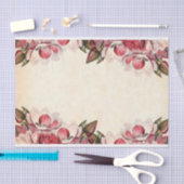 Roze Magnolia Bloem Rand Perkament Decoupage Tissuepapier (Craft)