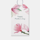 Roze Magnolia bloemen bewerkbare gelegenheid Cadeaulabel (Voorkant)