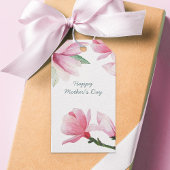 Roze Magnolia bloemen bewerkbare gelegenheid Cadeaulabel