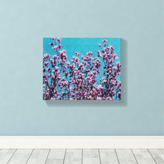 Roze Magnolia Bloemen Bloemen Bloemen Bloemen Bloe Canvas Afdruk (Insitu (Houten vloer))