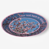 Roze Magnolia Bloemen Gepersonaliseerde Partij Papieren Bordje (Gekanteld)