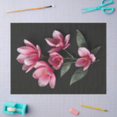 Roze Magnolia Bloemen Tissuepapier (Craft)
