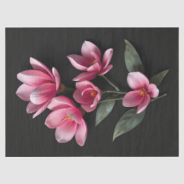 Roze Magnolia Bloemen Tissuepapier