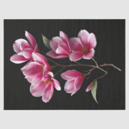 Roze Magnolia Bloemen Tissuepapier
