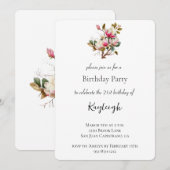 Roze Magnolia Bloemen Verjaardag Kaart (Voorkant / Achterkant)