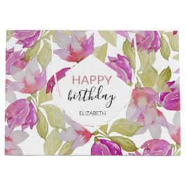 Roze Magnolia Bloemen Waterverf Kunst Groot Cadeauzakje