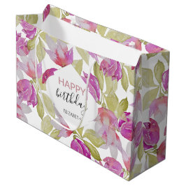 Roze Magnolia Bloemen Waterverf Kunst Groot Cadeauzakje