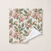  roze magnolia bloesem florapatroon bad handdoek (Wasdoekje)