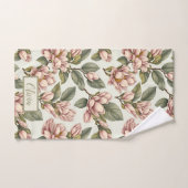  roze magnolia bloesem florapatroon bad handdoek (Handdoek)