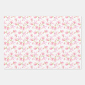 Roze Magnolia Bloesem Lente Bruidsdiner Inpakpapier Vel (Voorkant 2)