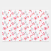 Roze Magnolia Bloesem Lente Bruidsfeest Inpakpapier Vel (Voorkant)