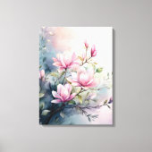 Roze Magnolia Bloesems Botanisch Canvas Afdruk (Voorkant)