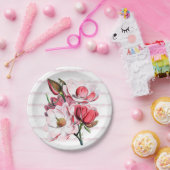 Roze Magnolia Blooms Paper Bord 7" (Feest)