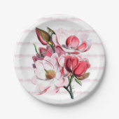 Roze Magnolia Blooms Paper Bord 7" (Voorkant)