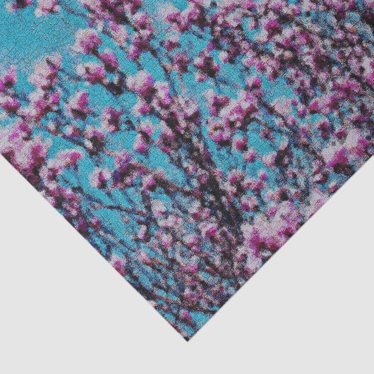Roze Magnolia Blossom Blue Sky Decoupage Tissuepapier (Detail)