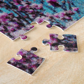 Roze Magnolia Blossom Blue Sky Foto schilderen Legpuzzel (Zijkant)