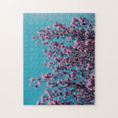 Roze Magnolia Blossom Blue Sky Foto schilderen Legpuzzel (Verticaal)