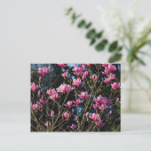 Roze Magnolia Blossom Briefkaart (Staand voorkant)