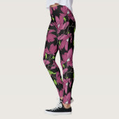 Roze magnolia botanische print leggings (Links)