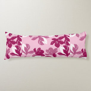 Roze magnolia botanische print lichaamskussen