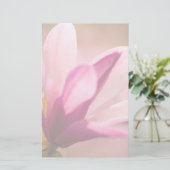 Roze Magnolia Briefpapier (Staand voorkant)