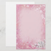 Roze Magnolia Briefpapier (Voorkant / Achterkant)