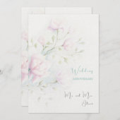 Roze Magnolia bruiloft Jubileum Kaart (Voorkant / Achterkant)