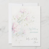 Roze Magnolia bruiloft Jubileum Kaart (Voorkant)