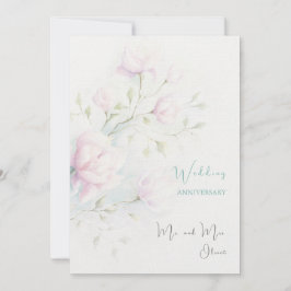 Roze Magnolia bruiloft Jubileum Kaart