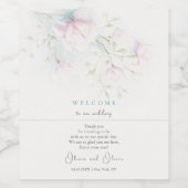 Roze Magnolia bruiloft Welkom Wijn Etiket (Enkel label)