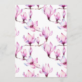 Roze Magnolia Bruiloftsborrel Advieskaart (Achterkant)