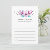 Roze Magnolia Bruiloftsborrel Advieskaart (Staand voorkant)