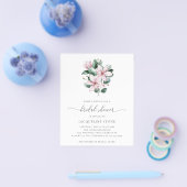 Roze Magnolia Budget Bridal Shower Flyer (Enkel)