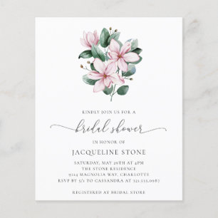 Roze Magnolia Budget Bridal Shower Flyer