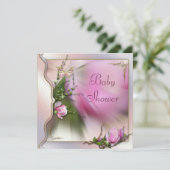  roze magnolia Butterfly Baby shower Kaart (Staand voorkant)