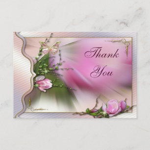  roze magnolia Butterfly Sparkle Hartelijk dank Bedankkaart