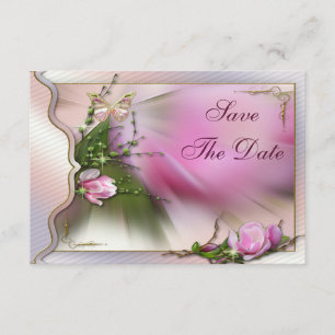 Roze Magnolia Butterfly Sparkle sparen de Datum Save The Date
