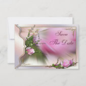Roze Magnolia Butterfly Sparkle sparen de Datum Save The Date (Voorkant)