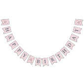 Roze Magnolia eerste verjaardag Vlaggetjes (Alle)