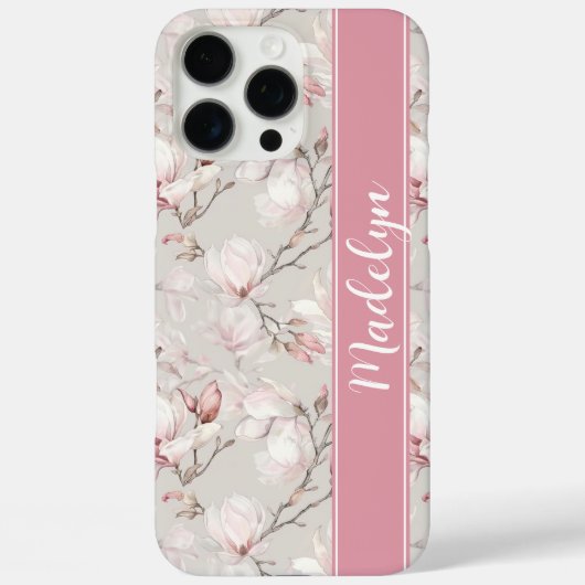 Roze Magnolia Elegance Case-Mate iPhone Case (Achterkant)