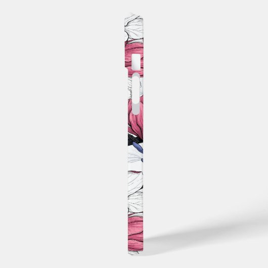 Roze magnolia en blauwe stietvogels Case-Mate iPhone case (Achterkant / Links)