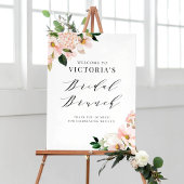 Roze Magnolia en Hydrangea Bridal Brunch Welkom Poster