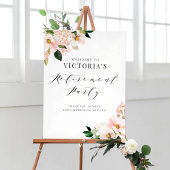 Roze Magnolia en Hydrangea Retirement Welkom Poster