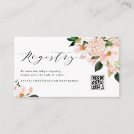 Roze Magnolia en Hydrangea URL Code Gift Registry Informatiekaartje