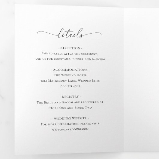 Roze Magnolia Eucalyptus Floral Photo Weddenschap Drieluik Uitnodiging (Binnenzijde eerst)