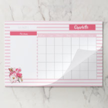 Roze Magnolia Floral Aangepast Maandelijks Agenda