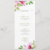 Roze magnolia floral framework menu (Voorkant)